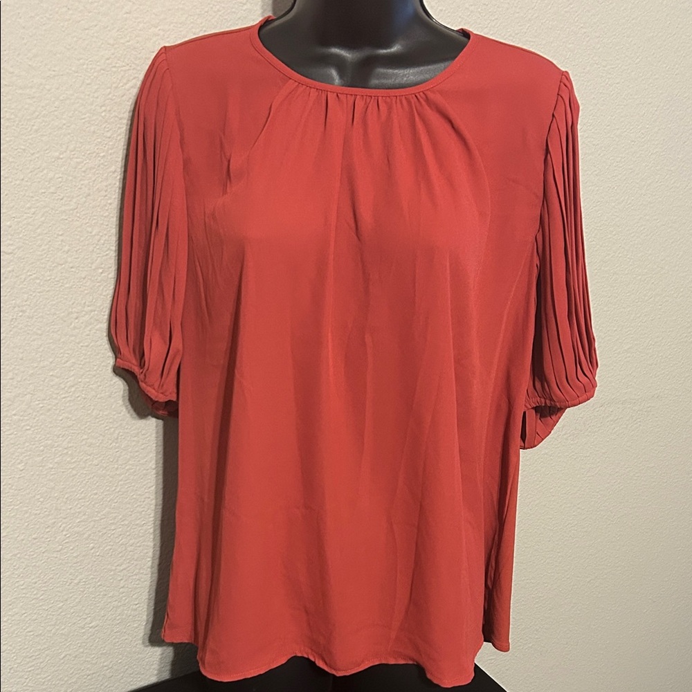 Ann Taylor Vibrant Burnt Orange Blouse